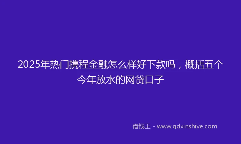 2025年热门携程金融怎么样好下款吗，概括五个今年放水的网贷口子