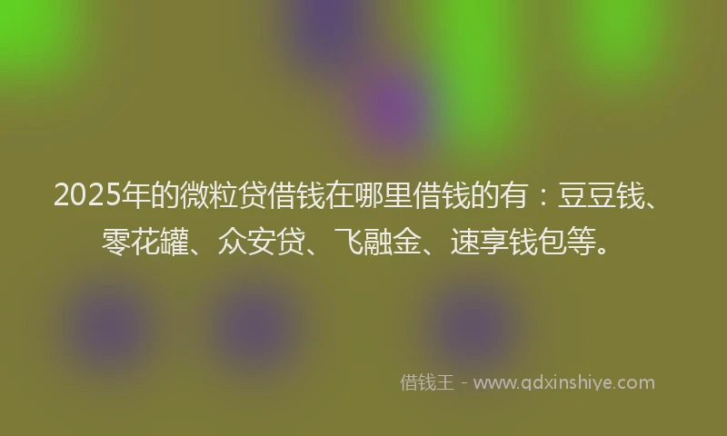 2025年的微粒贷借钱在哪里借钱的有：豆豆钱、零花罐、众安贷、飞融金、速享钱包等。