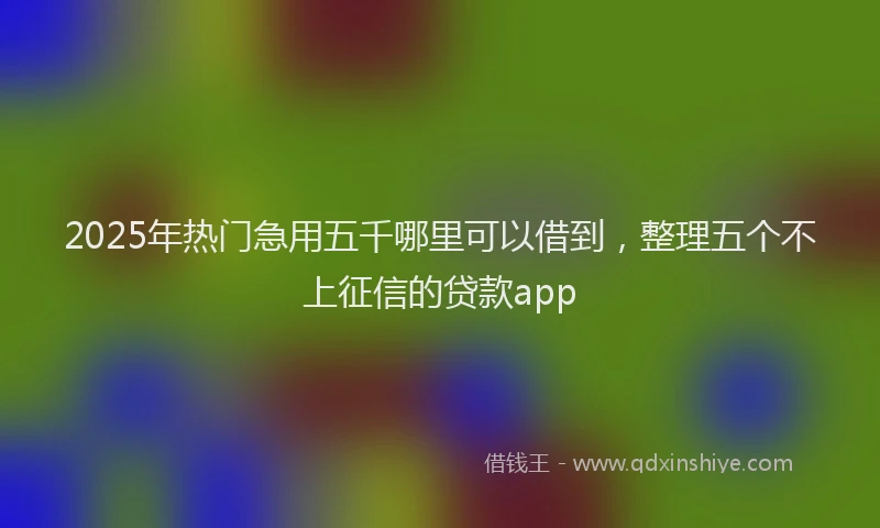 2025年热门急用五千哪里可以借到，整理五个不上征信的贷款app