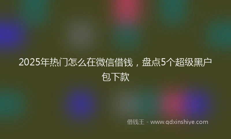2025年热门怎么在微信借钱，盘点5个超级黑户包下款