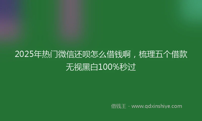 2025年热门微信还呗怎么借钱啊，梳理五个借款无视黑白100%秒过