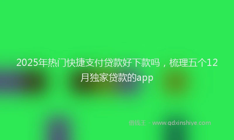 2025年热门快捷支付贷款好下款吗，梳理五个12月独家贷款的app