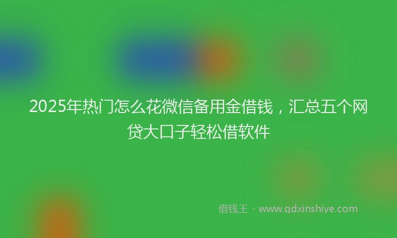 2025年热门怎么花微信备用金借钱，汇总五个网贷大口子轻松借软件