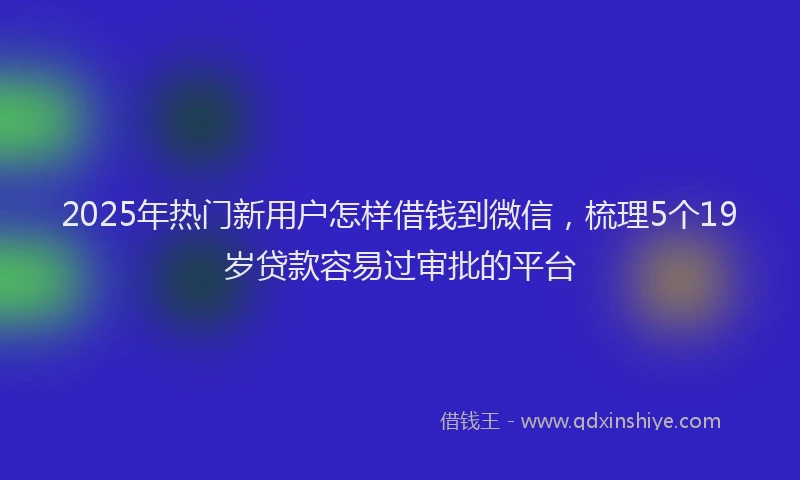2025年热门新用户怎样借钱到微信，梳理5个19岁贷款容易过审批的平台
