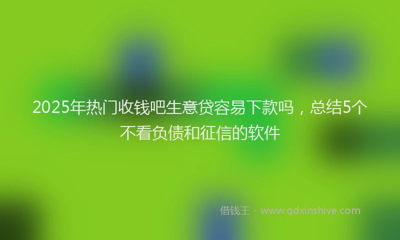 2025年热门收钱吧生意贷容易下款吗，总结5个不看负债和征信的软件