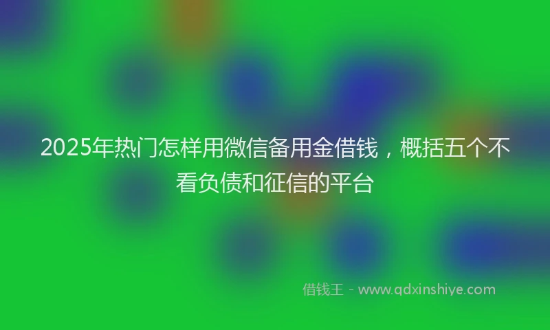 2025年热门怎样用微信备用金借钱，概括五个不看负债和征信的平台