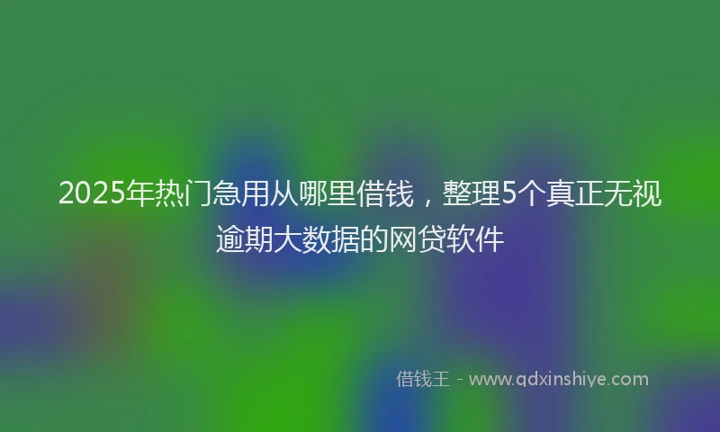 2025年热门急用从哪里借钱，整理5个真正无视逾期大数据的网贷软件
