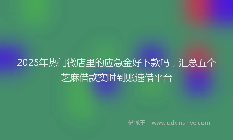 2025年热门微店里的应急金好下款吗，汇总五个芝麻借款实时到账速借平台