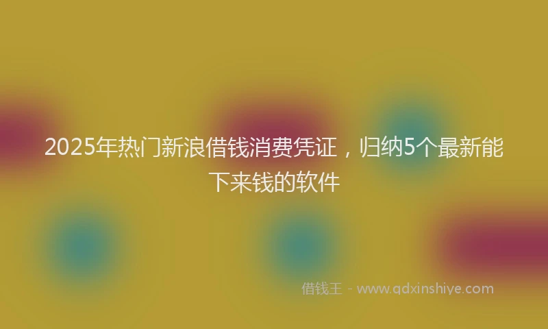 2025年热门新浪借钱消费凭证，归纳5个最新能下来钱的软件