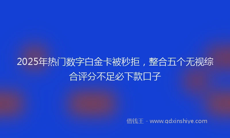 2025年热门数字白金卡被秒拒，整合五个无视综合评分不足必下款口子