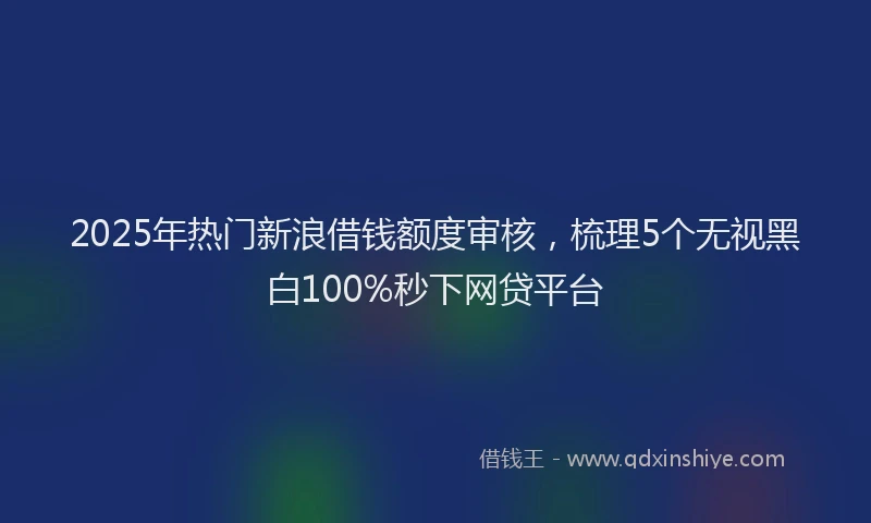 2025年热门新浪借钱额度审核，梳理5个无视黑白100%秒下网贷平台
