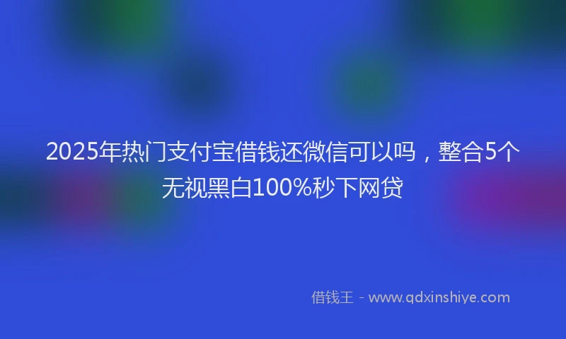 2025年热门支付宝借钱还微信可以吗，整合5个无视黑白100%秒下网贷