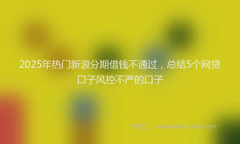 2025年热门新浪分期借钱不通过，总结5个网贷口子风控不严的口子