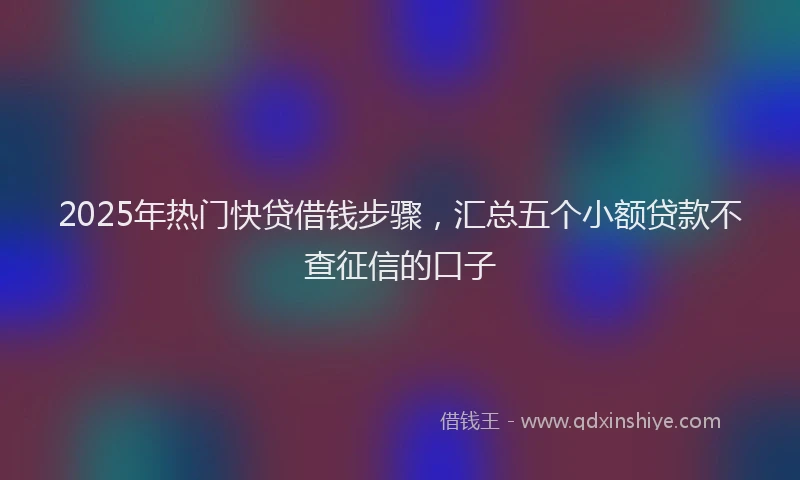 2025年热门快贷借钱步骤，汇总五个小额贷款不查征信的口子