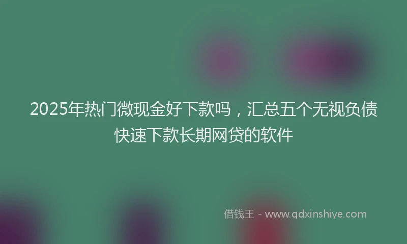 2025年热门微现金好下款吗，汇总五个无视负债快速下款长期网贷的软件