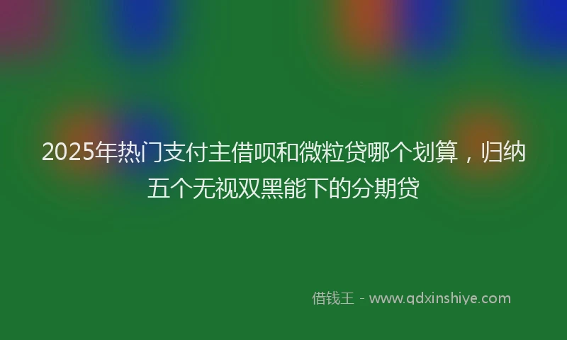 2025年热门支付主借呗和微粒贷哪个划算，归纳五个无视双黑能下的分期贷