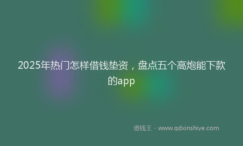 2025年热门怎样借钱垫资，盘点五个高炮能下款的app