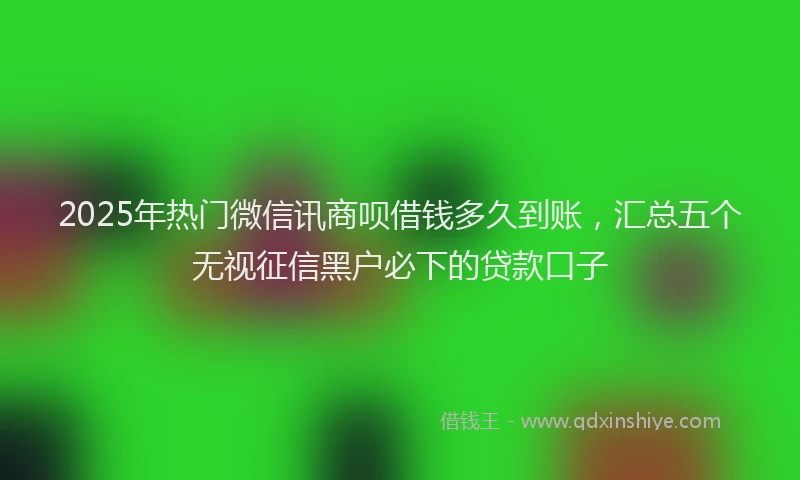 2025年热门微信讯商呗借钱多久到账，汇总五个无视征信黑户必下的贷款口子