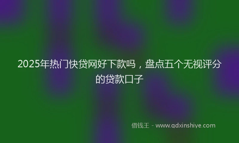 2025年热门快贷网好下款吗，盘点五个无视评分的贷款口子