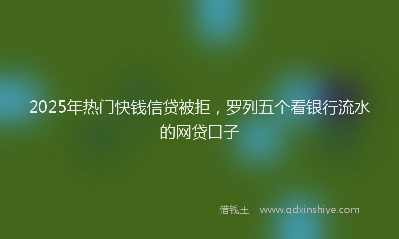 2025年热门快钱信贷被拒，罗列五个看银行流水的网贷口子