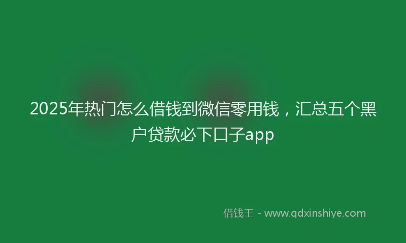 2025年热门怎么借钱到微信零用钱，汇总五个黑户贷款必下口子app