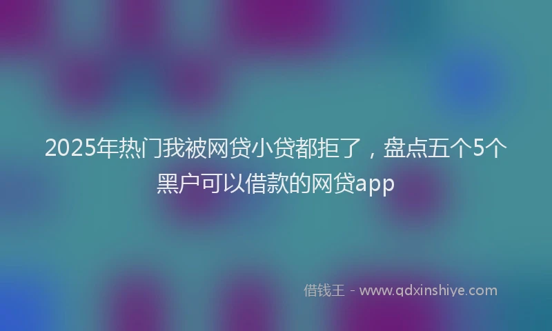 2025年热门我被网贷小贷都拒了，盘点五个5个黑户可以借款的网贷app