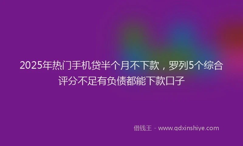2025年热门手机贷半个月不下款，罗列5个综合评分不足有负债都能下款口子