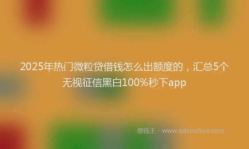 2025年热门微粒贷借钱怎么出额度的，汇总5个无视征信黑白100%秒下app