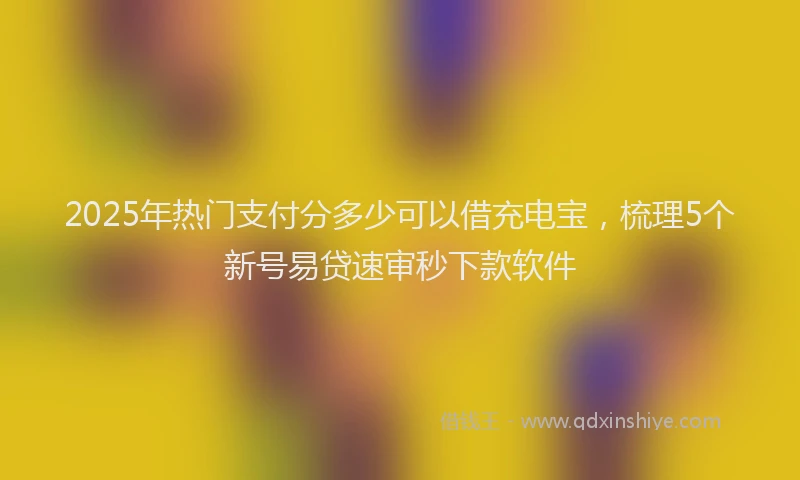 2025年热门支付分多少可以借充电宝，梳理5个新号易贷速审秒下款软件