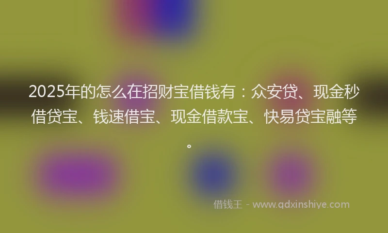 2025年的怎么在招财宝借钱有：众安贷、现金秒借贷宝、钱速借宝、现金借款宝、快易贷宝融等。