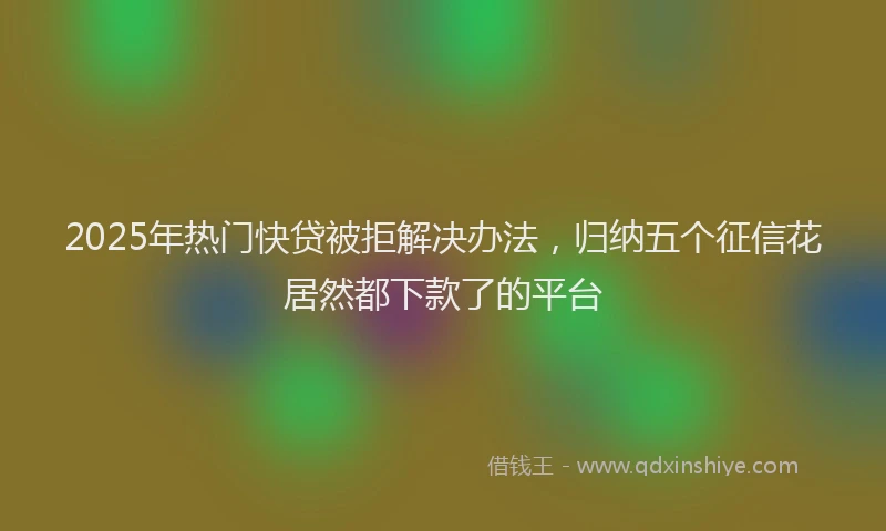2025年热门快贷被拒解决办法，归纳五个征信花居然都下款了的平台