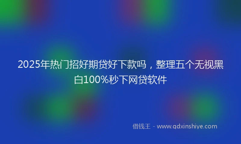 2025年热门招好期贷好下款吗，整理五个无视黑白100%秒下网贷软件