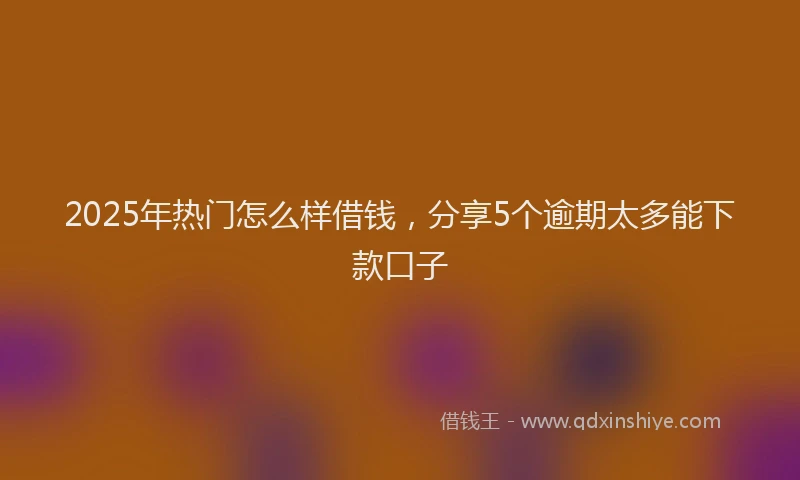 2025年热门怎么样借钱，分享5个逾期太多能下款口子