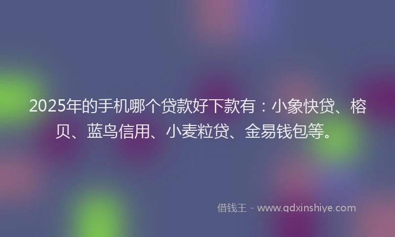 2025年的手机哪个贷款好下款有：小象快贷、榕贝、蓝鸟信用、小麦粒贷、金易钱包等。