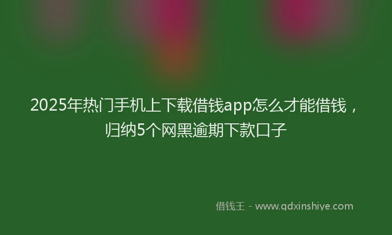 2025年热门手机上下载借钱app怎么才能借钱，归纳5个网黑逾期下款口子