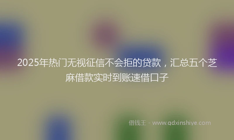 2025年热门无视征信不会拒的贷款，汇总五个芝麻借款实时到账速借口子