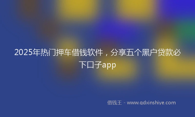 2025年热门押车借钱软件，分享五个黑户贷款必下口子app