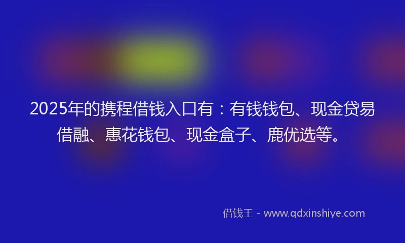 2025年的携程借钱入口有：有钱钱包、现金贷易借融、惠花钱包、现金盒子、鹿优选等。