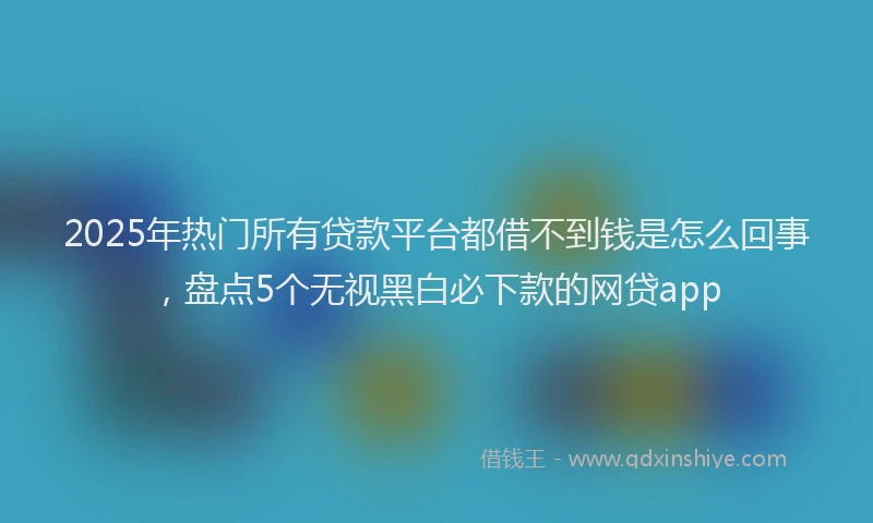 2025年热门所有贷款平台都借不到钱是怎么回事，盘点5个无视黑白必下款的网贷app
