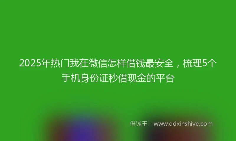 2025年热门我在微信怎样借钱最安全，梳理5个手机身份证秒借现金的平台