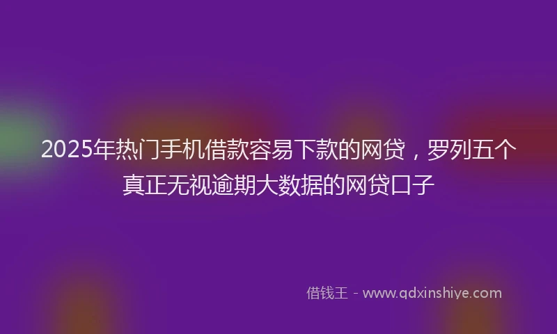 2025年热门手机借款容易下款的网贷，罗列五个真正无视逾期大数据的网贷口子