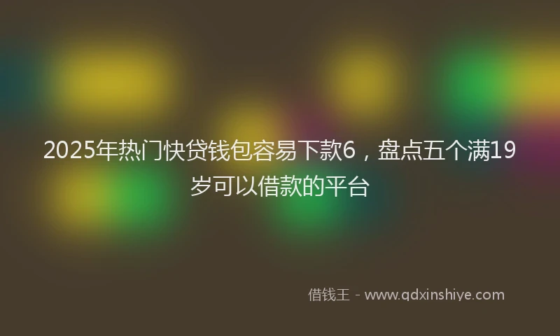 2025年热门快贷钱包容易下款6，盘点五个满19岁可以借款的平台