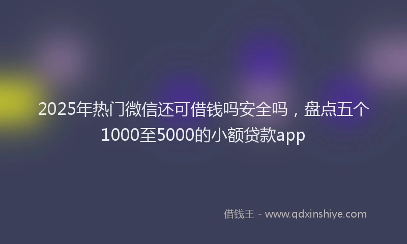 2025年热门微信还可借钱吗安全吗，盘点五个1000至5000的小额贷款app