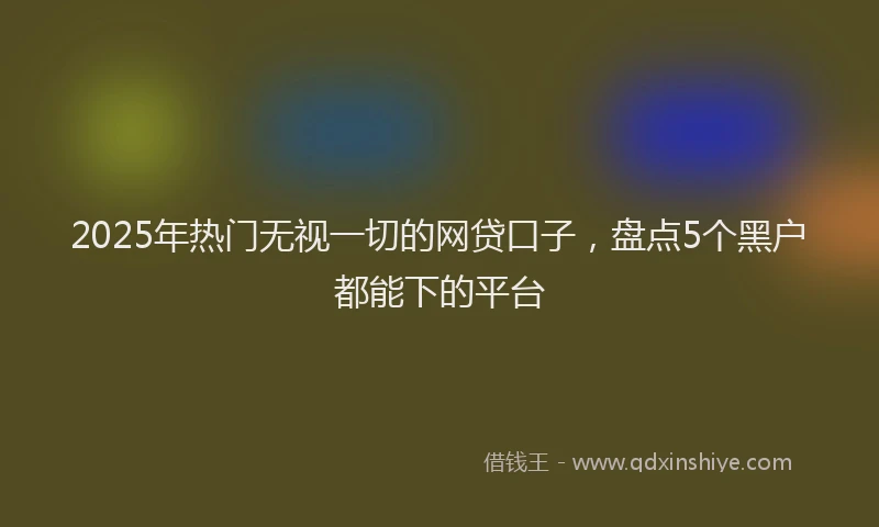 2025年热门无视一切的网贷口子，盘点5个黑户都能下的平台