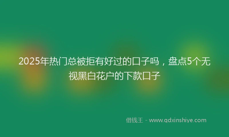 2025年热门总被拒有好过的口子吗，盘点5个无视黑白花户的下款口子