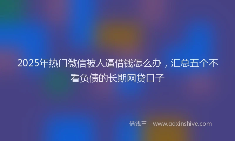 2025年热门微信被人逼借钱怎么办，汇总五个不看负债的长期网贷口子