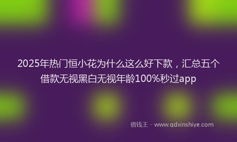 2025年热门恒小花为什么这么好下款，汇总五个借款无视黑白无视年龄100%秒过app