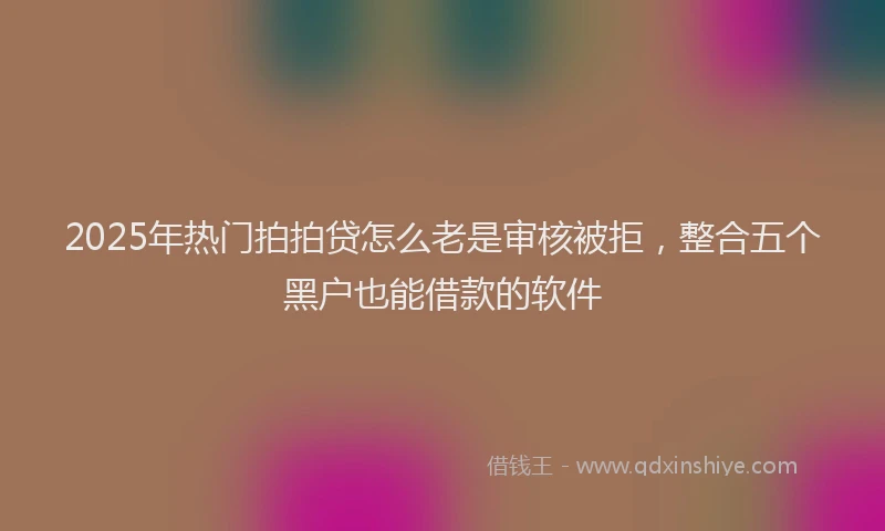 2025年热门拍拍贷怎么老是审核被拒，整合五个黑户也能借款的软件