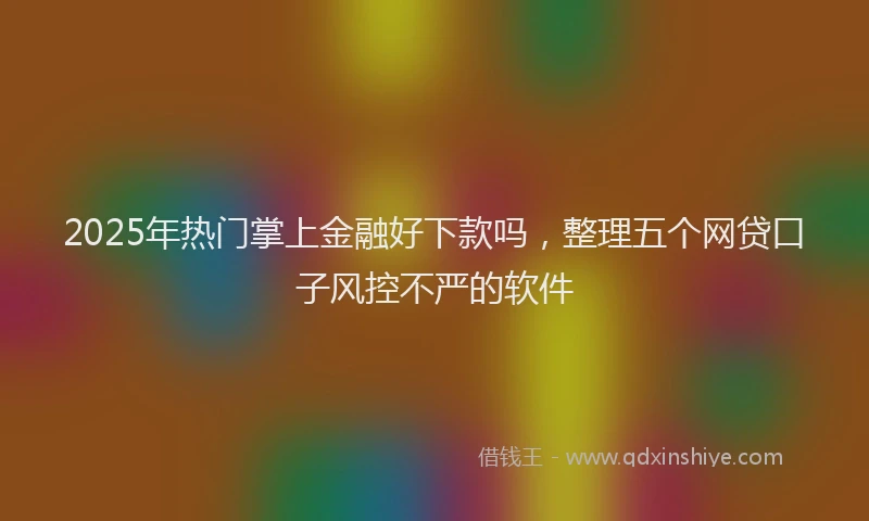 2025年热门掌上金融好下款吗，整理五个网贷口子风控不严的软件