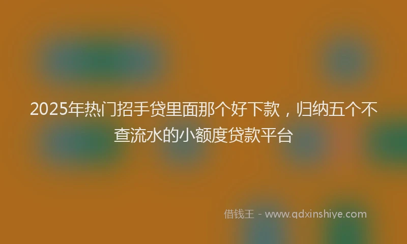 2025年热门招手贷里面那个好下款，归纳五个不查流水的小额度贷款平台